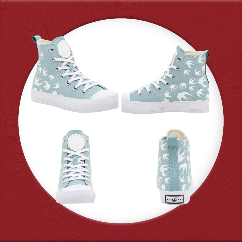 NWOB Mcq By Alexander Mcqueen
Swallow High-Top Sneaker
Size EU 40 (US 10)